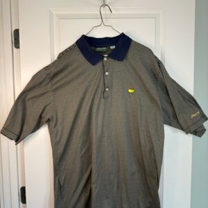 Masters Collection Striped Polo Shirt - Navy and White